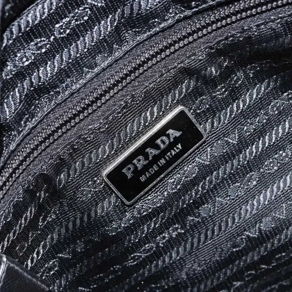 Authentic PRADA Shoulder Bag Nylon Black Silver - Picture 8 of 16